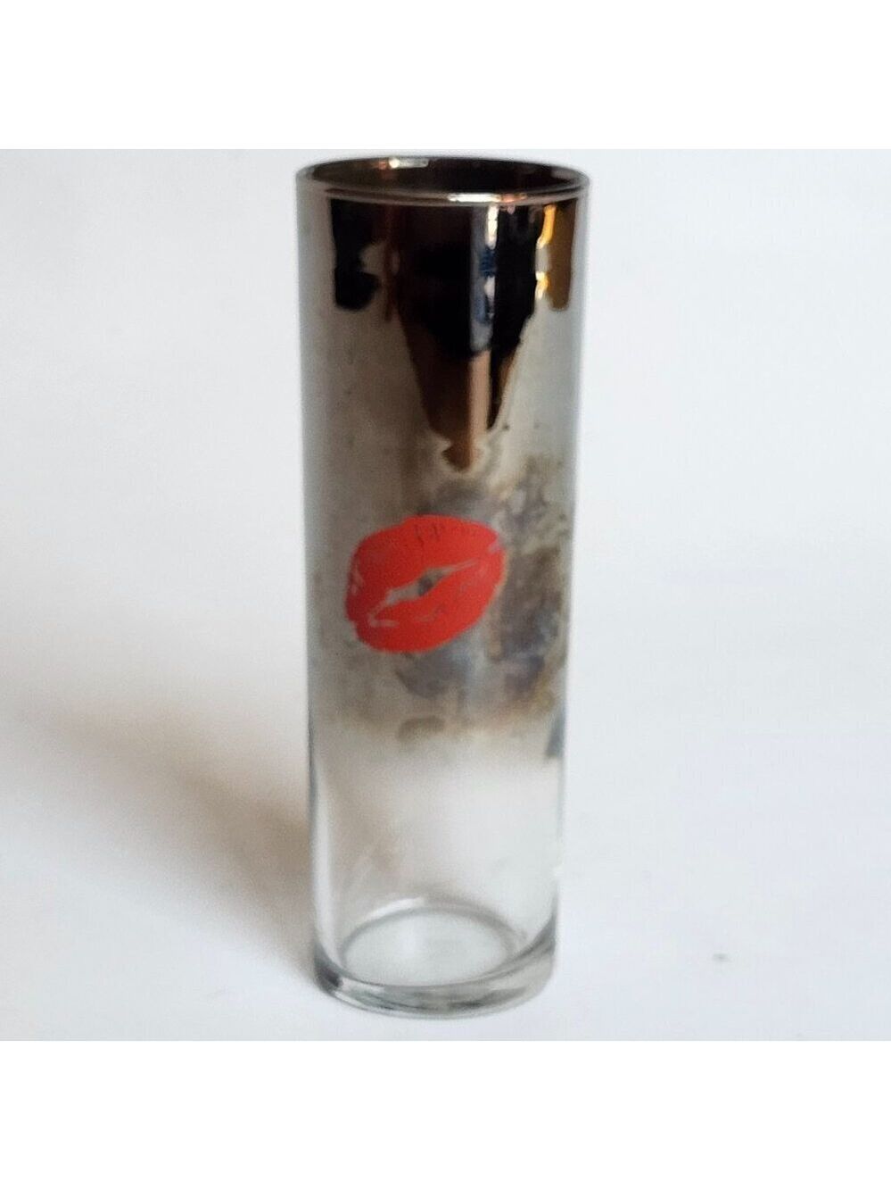 MGM Grand CRAZY HORSE PARIS High Ball Glass Sexy Smoky Chrome Kiss Mark